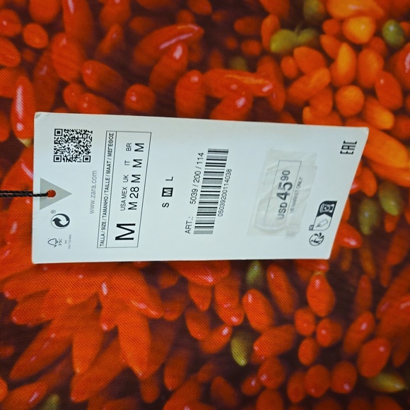 Zara Off the Shoulder Printed Midi Dress - Picture 7 of 9